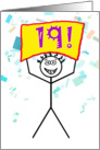 Happy 19th Birthday-Stick Figure Holding Sign card