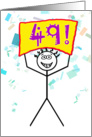 Happy 49th Birthday-Stick Figure Holding Sign card