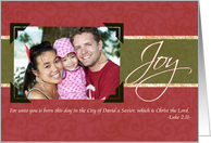 Christmas Joy-For unto you is born a Savior-Photo card
