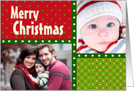 Merry Christmas-Polka Dotted Photo Card