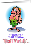 For Your Birthday...a Free Nudist Weekend! card