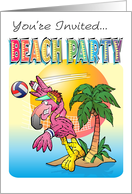 Flamingo Beach Party Card