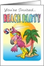 Flamingo Beach Party Card