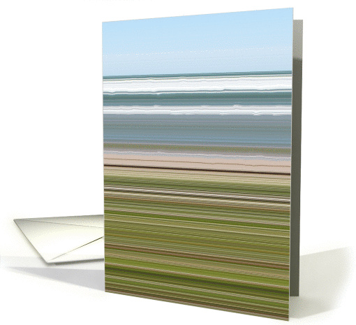 Abstract Stripes in Blue, Green and Tan card (893257)