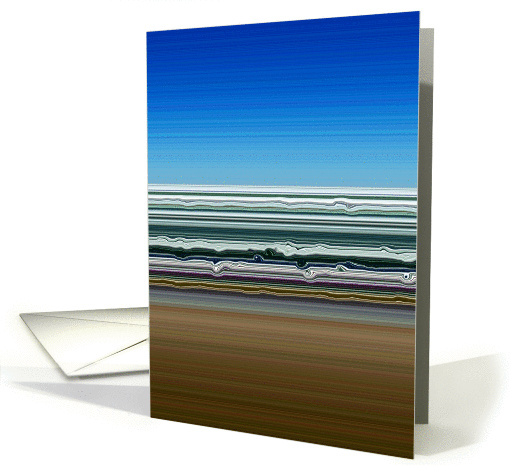 Abstract Stripes with Blue and Tan card (893271)