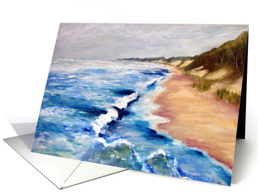 Lake Michigan Shoreline with Big Waves card (893316)
