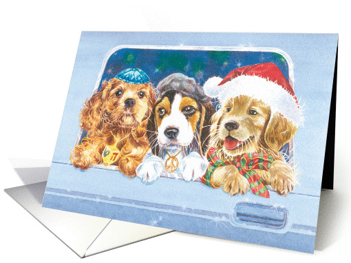Christmas, Hanukkah and Peace Dogs card (926004)