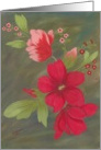 Red and Pink flowers card
