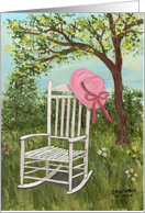 Rocking Chair-Pink hat-outdoors-garden card