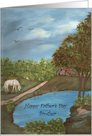 Father’s Day-Brother-horse-water-rabbit-farm-outdoors-nature card