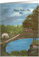 Father’s Day-Dad-horse-water-rabbit-farm-outdoors-nature card