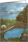 Father’s Day-Son-horse-water-rabbit-farm-outdoors-nature card