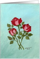 Red & Pink Roses, Blank Note Card