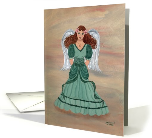 Angel, Green dress card (641013)