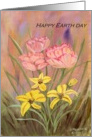 Pink and yellow flowers,outside,garden,nature,Earth Day card