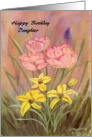 Birthday Daughter, Pink and yellow flowers,outside,garden,nature, card