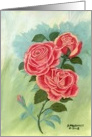 Red rose bouquet, blank note card