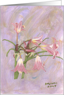 Pink and Yellow Lillies, note card