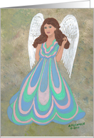 Angel in Pink,Blue,And Green, note card
