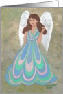 Angel in Pink,Blue,And Green, note card