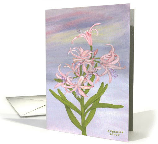 Pinl Lillies, Nature, note card (831022)