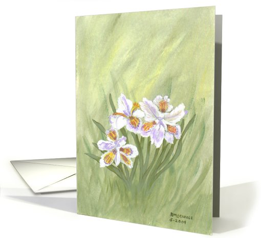 Lavender and White Iris, note card (831033)