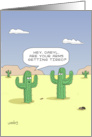 Birthday Card - Talking Cactus in a Desert card