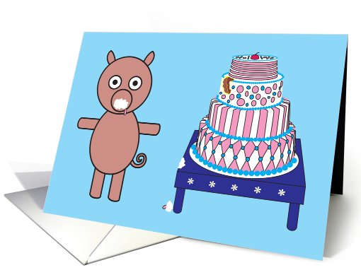 Happy Birthday with pig card (645224)