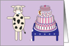 Happy Birthday with cow card