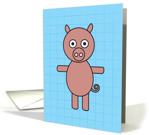 Blank notecard with pig card (648288)
