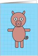 Blank notecard with pig card