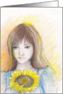 A Girl with the Sun Flower card
