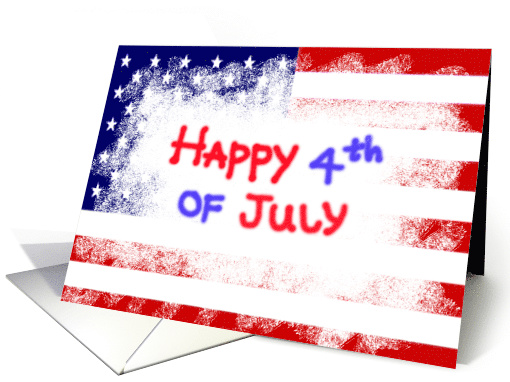 Happy 4th of July, American Flag card (638522)