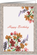 Happy Birthday, mixed floral card