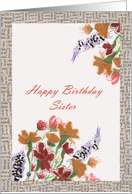 Happy Birthday Sister, Floral Collage card