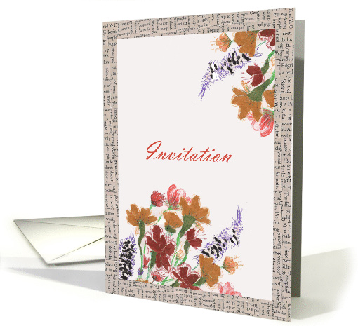 Invitation, mixed floral card (642903)