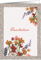 Invitation, mixed floral card