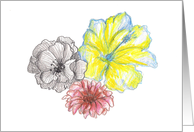 Three Flowers Sketch card