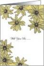 Be my matron of honor ink panting yellow daisy flowers card