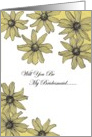 Will you be my bridesmaid ink panting yellow daisy flowers card