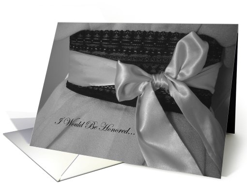 Satin Sash Black Lace Bridle Party Invitation card (794401)