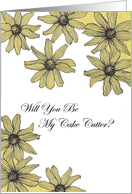 Will you be my Cake Cutter Yellow Daisies card