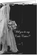 Will you be my Cake Cutter Bride and Rose Bouquet card