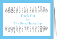 Thank You Dental Internship card