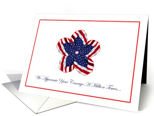 US Flag Flower Military Spouse Appreciation card (813817)