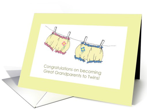 Congratulations Great Grandparents to Twins card (816603)