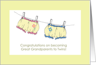 Congratulations Great Grandparents to Twins card