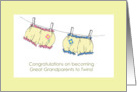 Congratulations Great Grandparents to Twins card