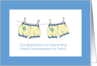 Congratulations Great Grandparents to Twins card