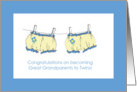 Congratulations Great Grandparents to Twins card